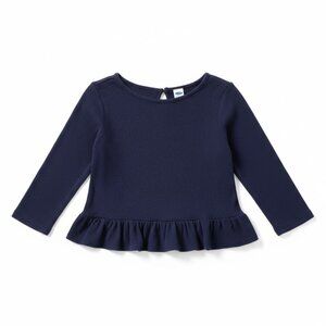 Old Navy Girls Lightweight Sweater Top Size 2T Blue Ruffle Hem